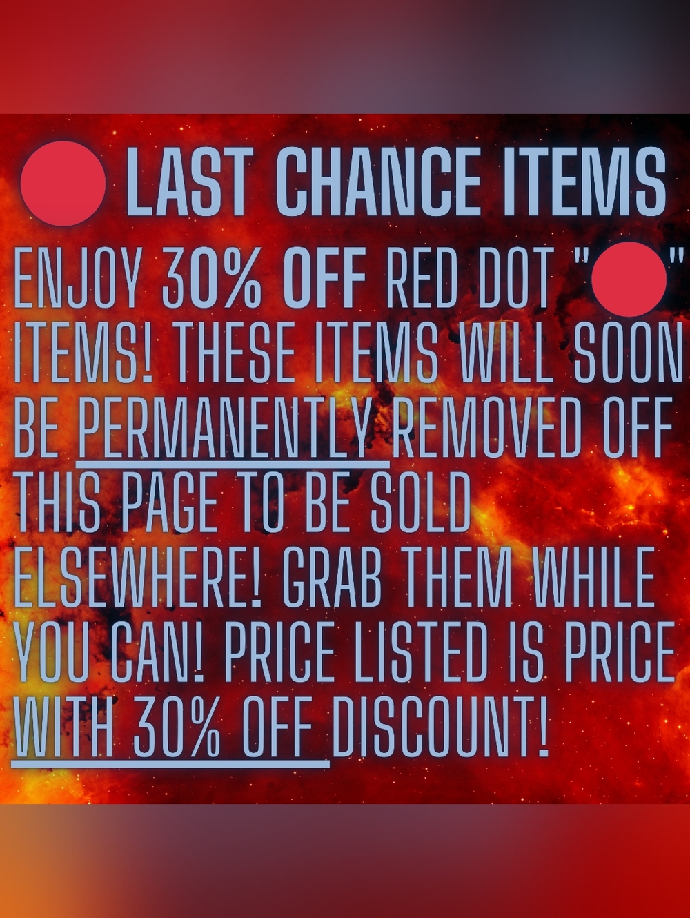 🔴 Last Chance Items Information